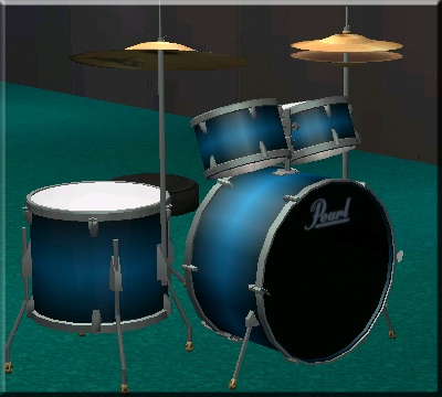 Mod The Sims - Pearl Drum Set (Marine Fade Blue) By Terminal