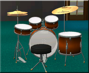 Mod The Sims - Pearl Drum Set (Orange) By Terminal