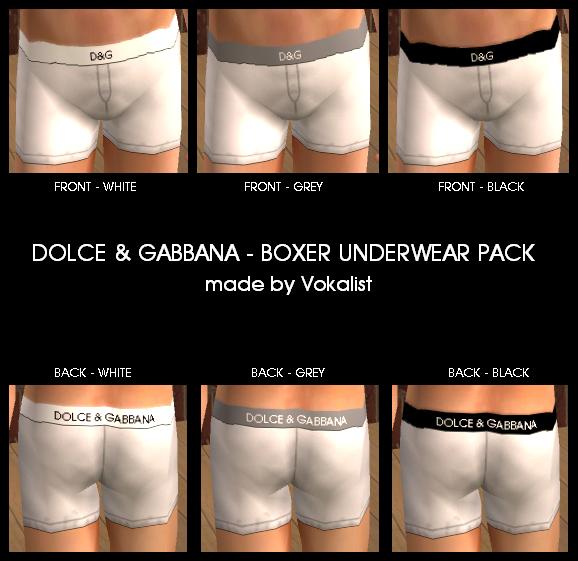Mod The Sims Dolce Gabbana Boxer Underwear Pack