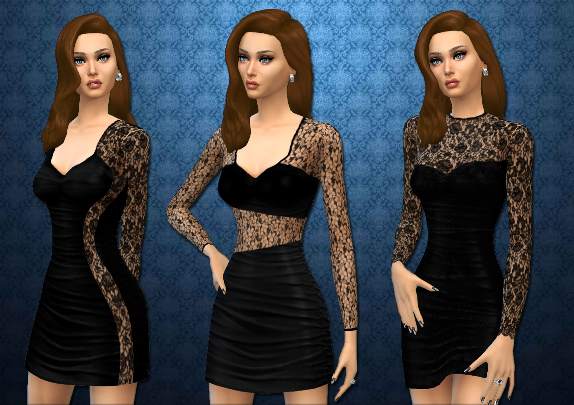 The Sims - - Three lace bodycon dresses by LollaLeeloo