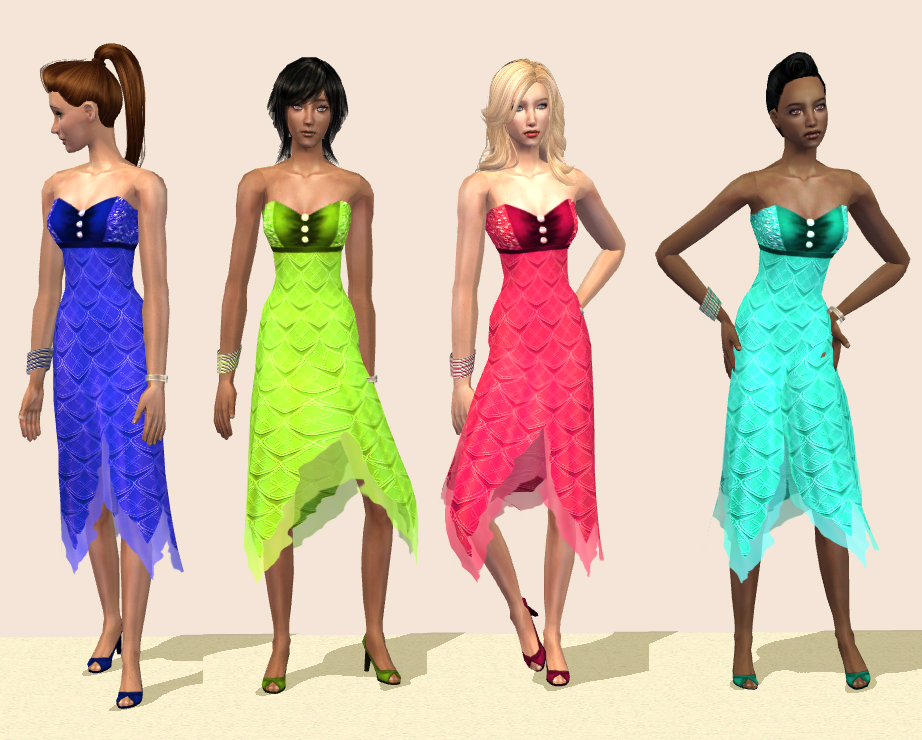 Mod The Sims - Pineapple Cocktail Dress
