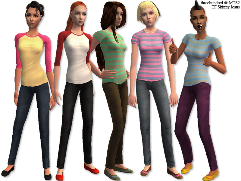 Mod The Sims - Skinny Jeans for Teen Females (Tucked and Untucked)