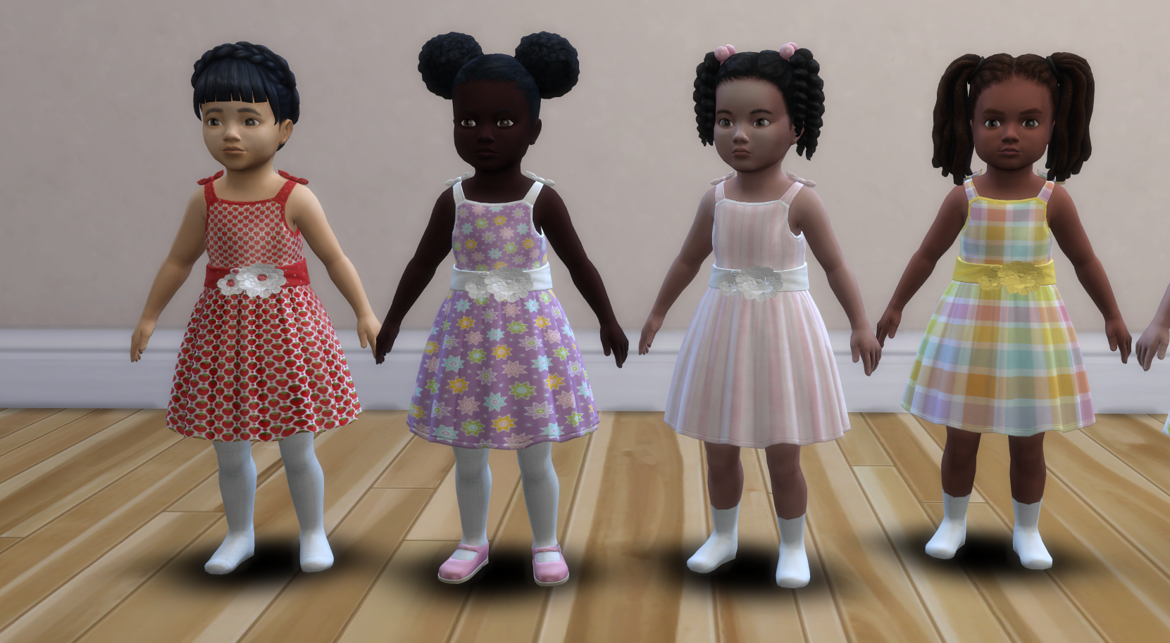 Mod The Sims - Toddler Girl Spring Dresses - 7 versions to choose from ...