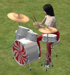 Mod The Sims - White Stripes Peppermint Drumset