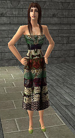 Mod The Sims - Strapless Bohemian Dress
