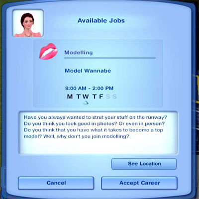 the sims 4 model career mod