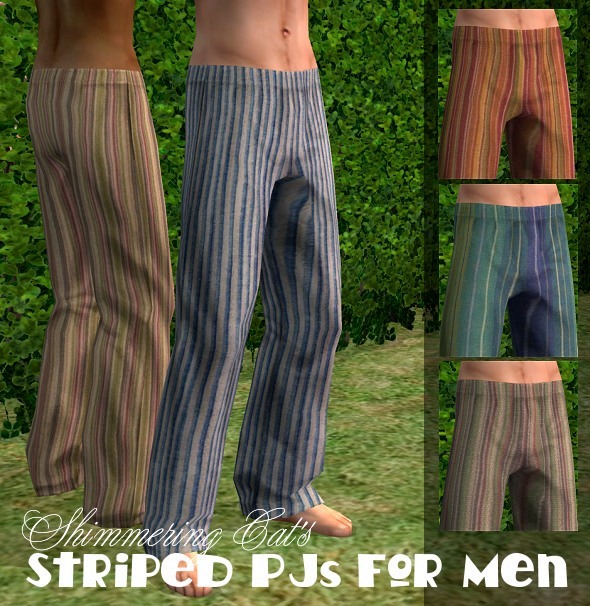 Mod The Sims - Set of Striped PJs for Guys