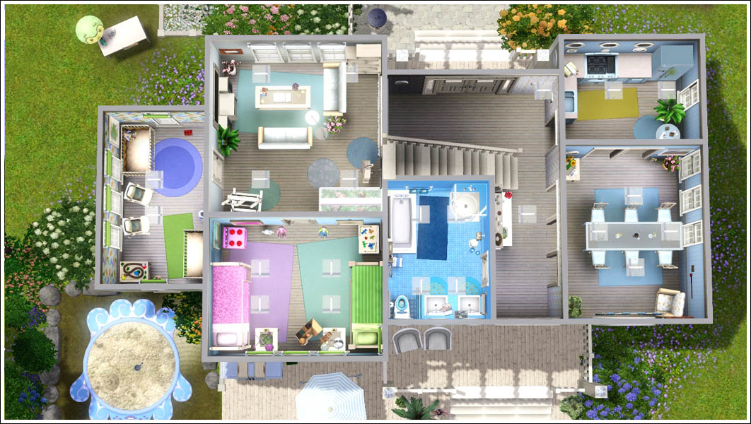 Mod The Sims Cosy Family Home 17, Big Family House Floor Plans