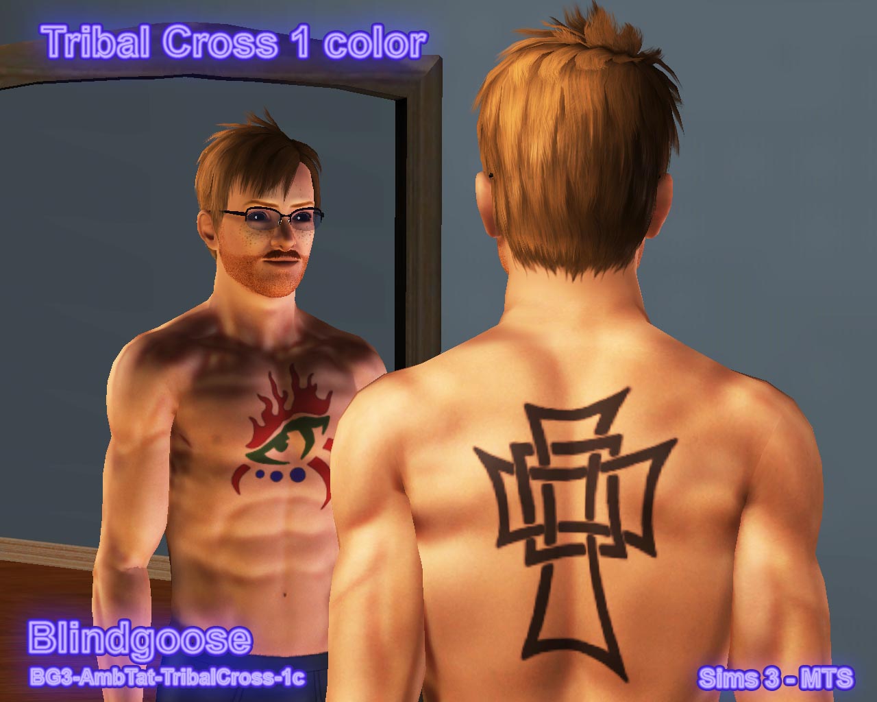 tribal cross back tattoos