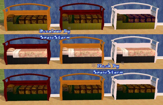 Mod The Sims - Sleigh Style Day Bed *Updated 4/17*