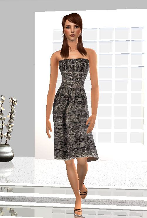 Mod The Sims - Anna Sui: Strapless Python Print Dress