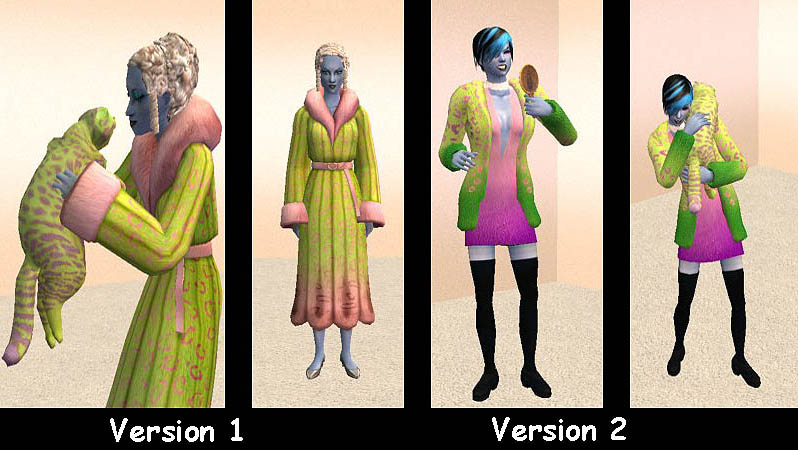 Mod The Sims - Acid-Cat Neon Faux-Fur Coat