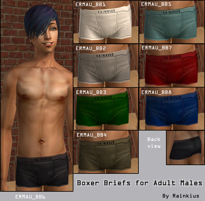 Mod The Sims - Basic Boxer Briefs for Adult Males