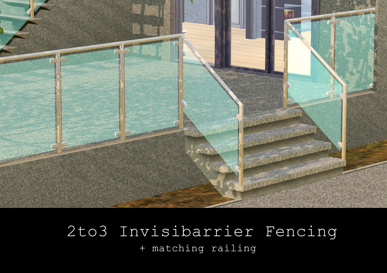Mod The Sims - 2to3 Invisibarrier Fencing + Matching Railing