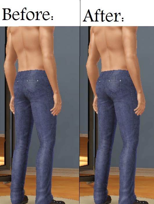 Mod The Sims - More Bootylicious Men In The Sims 3 (Butt Enhancement for  Goth Jeans)