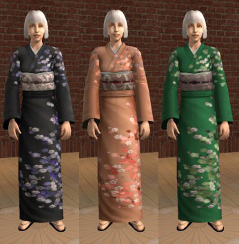 Mod The Sims - Happy Holiday Kimono for elders