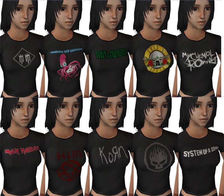 Mod The Sims - More band shirts than you could ever need :D