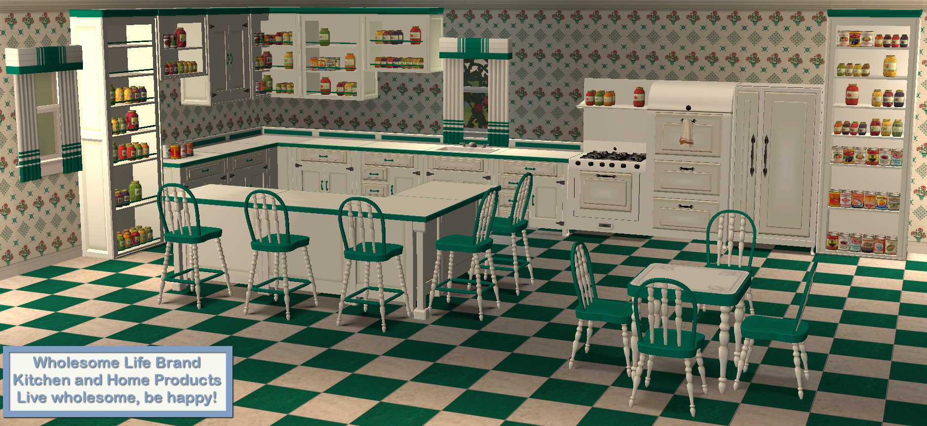 Mod The Sims Wholesome Life Brand 1930 S Kitchen Counters And Cabinets Set