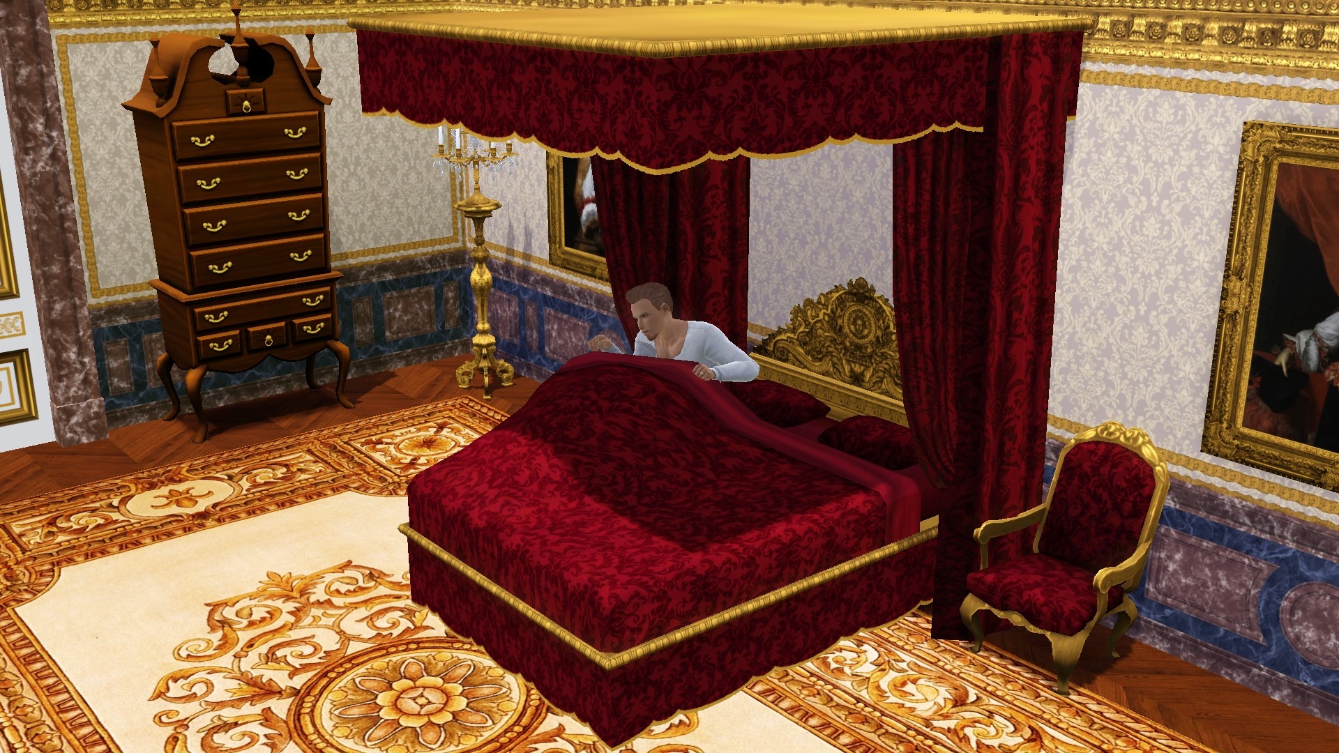 Mod The Sims Louis Xiv Canopy Bed 1, King Louis Xvi Bed