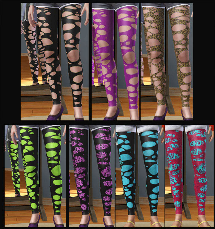 The Sims Resource - Oh My Goth - Ripped Goth Tights (Accessory)
