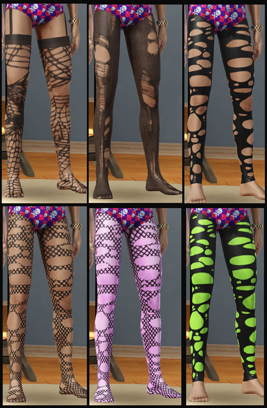 The Sims Resource - Oh My Goth - Ripped Goth Tights (Accessory)