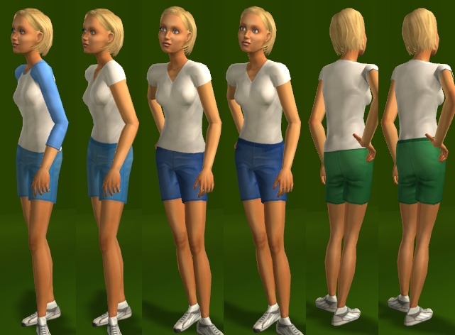 Mod The Sims - Ladies Shorts: Sporty, 10 Solid Colors, TF, YF/AF, EF ...