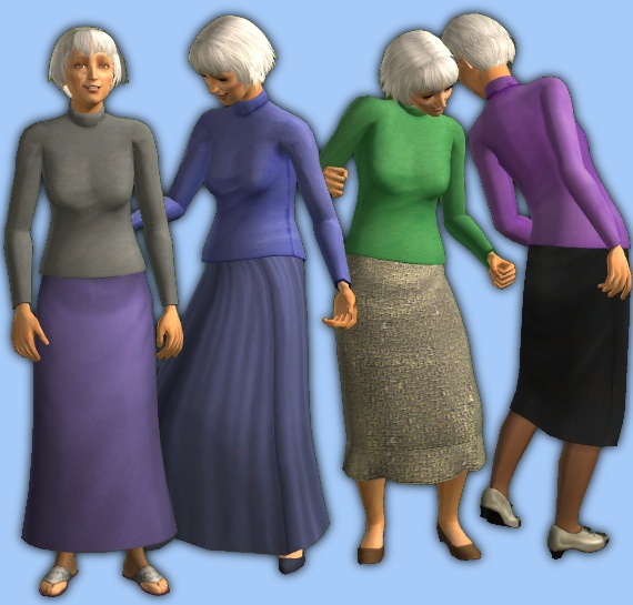 Granny Under Skirt