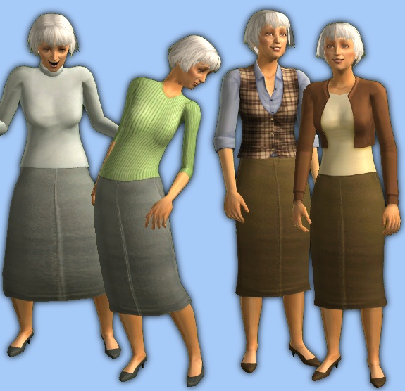 Granny Under Skirt