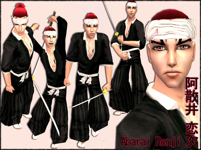 Mod The Sims - Abarai Renji from BLEACH *updated with hair mesh - (jan ...
