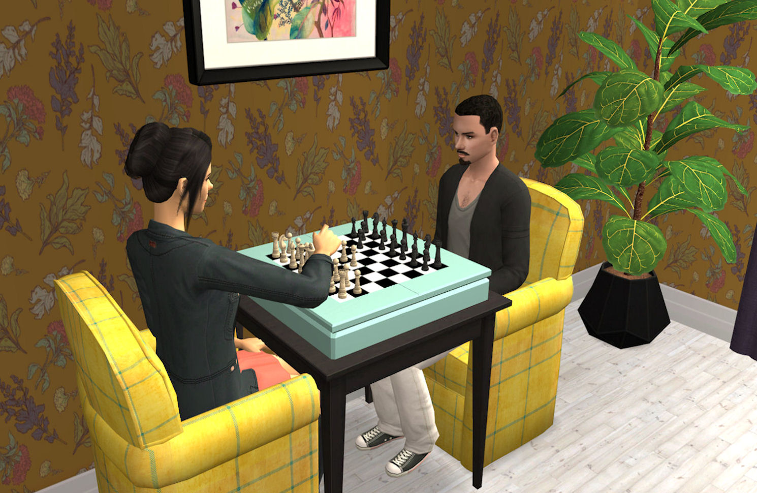 have 2 sims play a long chess game 