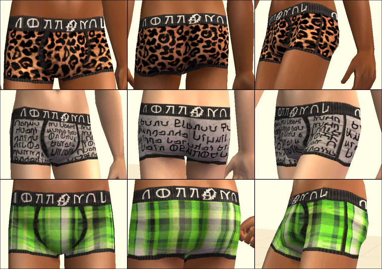 Mod The Sims - Lots of Men's SIMLISH Brand Undies (80 Male Undies)