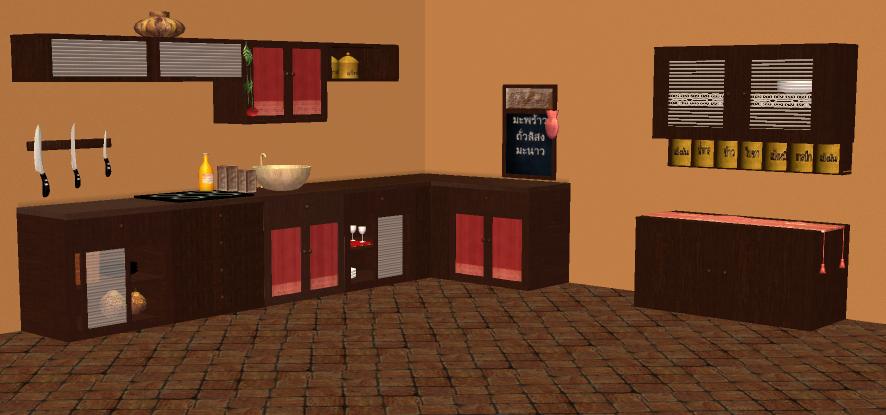 Mod The Sims Red Thai Kitchen