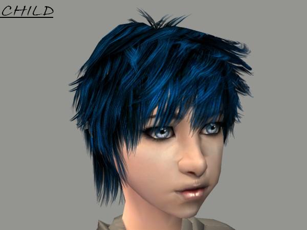 Blue Hair for Sims 2 - wide 2