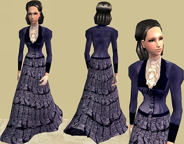 Mod The Sims - Victorian: Dove Grey Promenade Dress