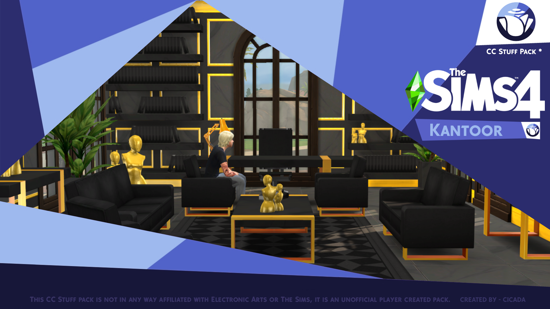 meditatie Mineraalwater Inheems Mod The Sims - Kantoor - Office Set (Golden Office)