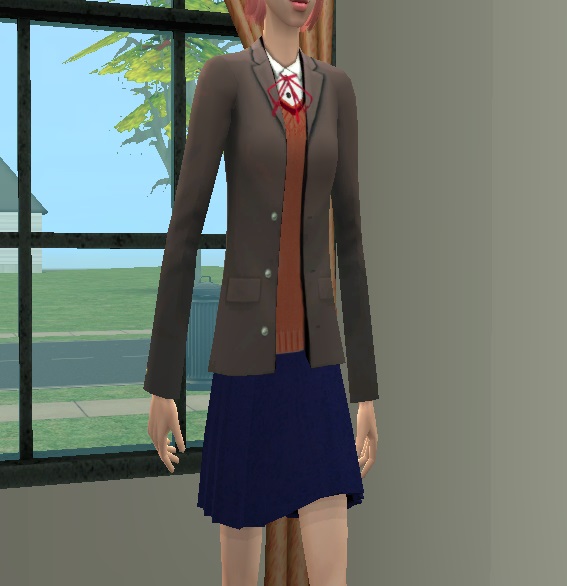 Mod The Sims - Sayori's Uniform from Doki Doki Literature Club