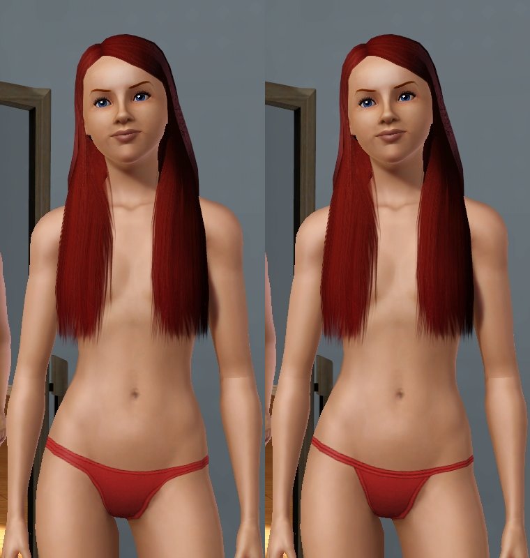 Mod The Sims - Basic Thongs Pack - four styles for Teen, YA and A
