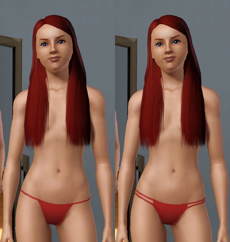 Mod The Sims - Basic Thongs Pack - four styles for Teen, YA and A