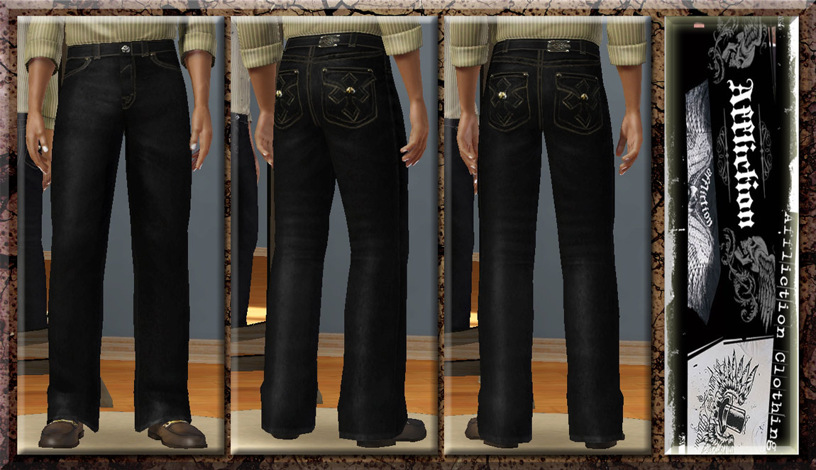 Mod The Sims - Affliction Cross Flap Rockford Jeans