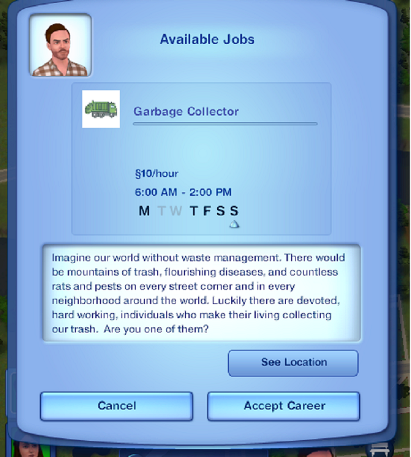 Mod The Sims Garbage Collector Custom Career