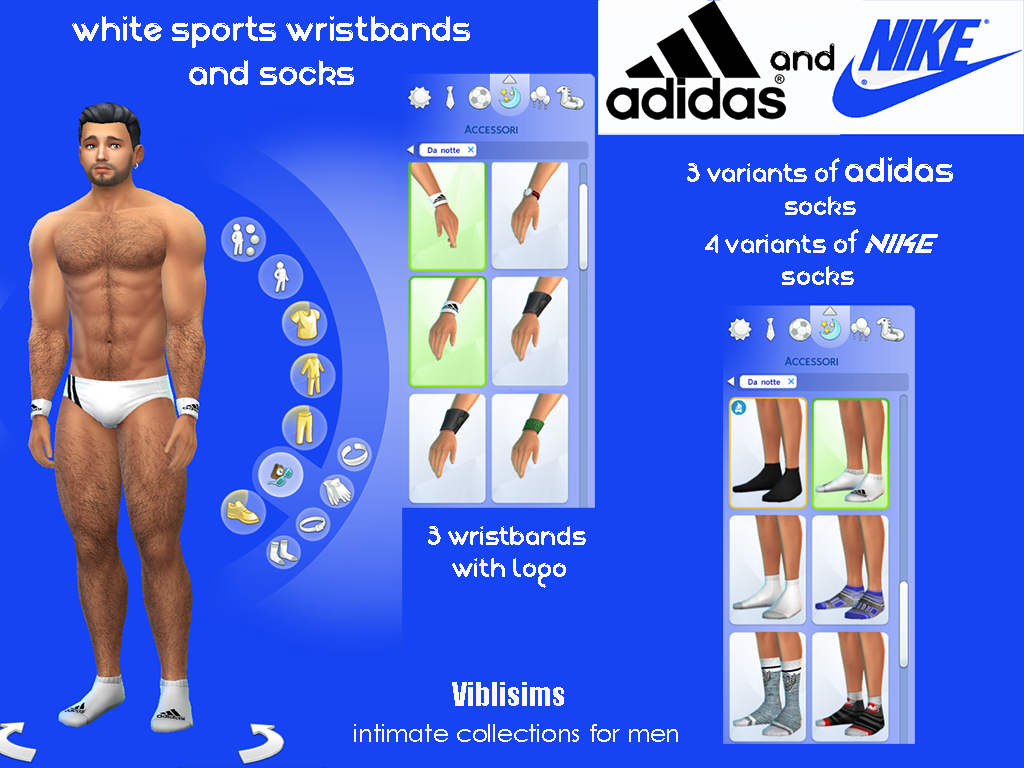 Mod The Sims - Sports Wristbands and Socks ADIDAS and NIKE