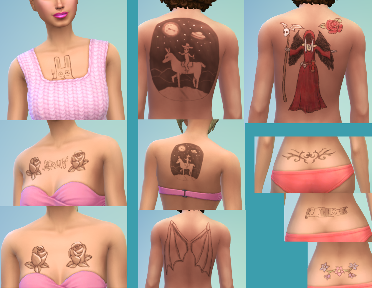 Doodley A Sims 4 CC Tattoos Set