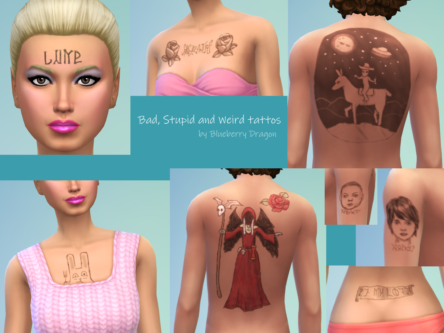 Mod The Sims  Fixed Please redownload Bad Stupid and Weird Tattoos  Tattoo Fails