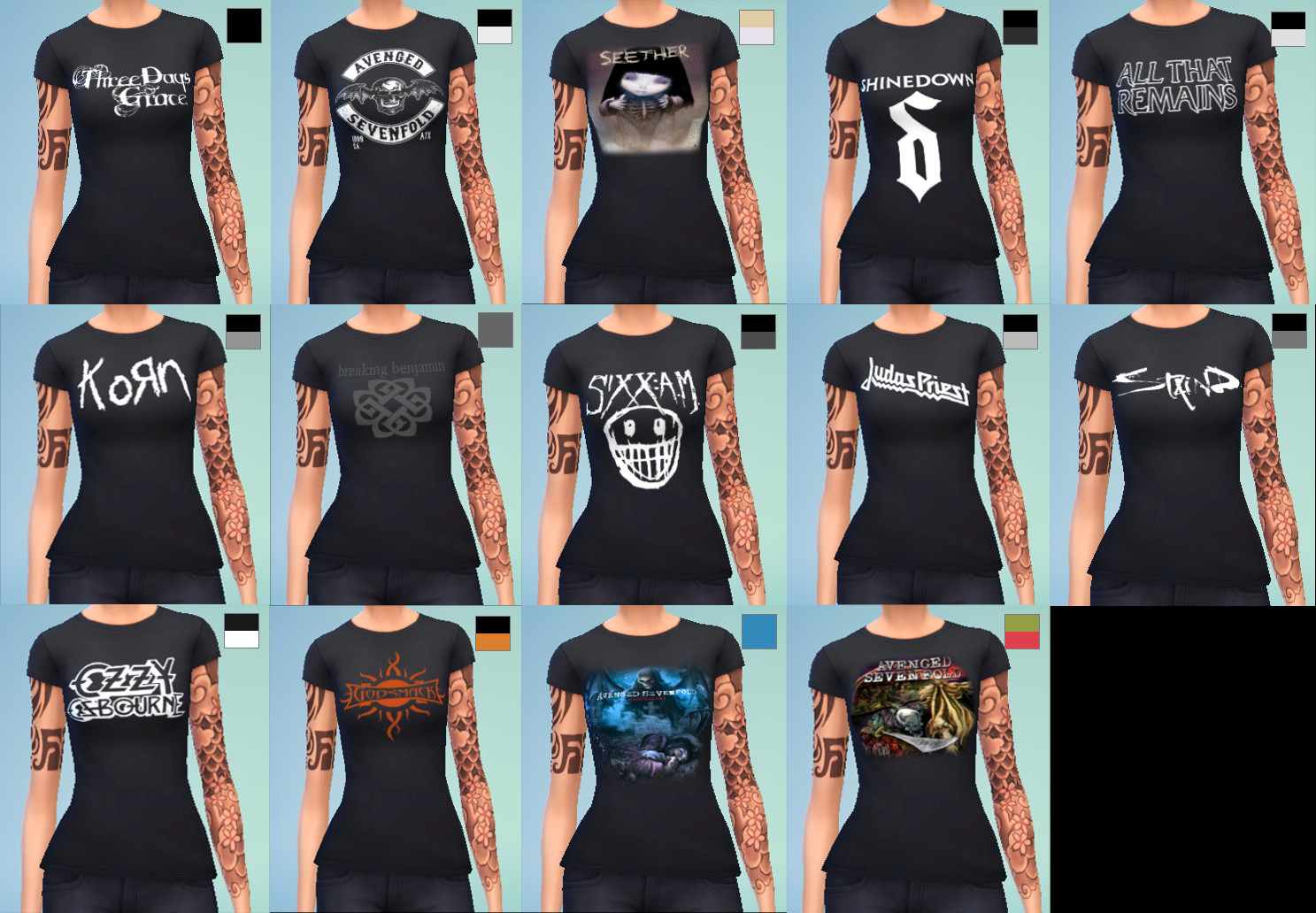 Mod The Sims Rock Metal T Shirts Both Genders