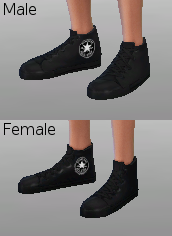 Mod The Sims - Converse shoes! (Maxis' shoes re-textured)