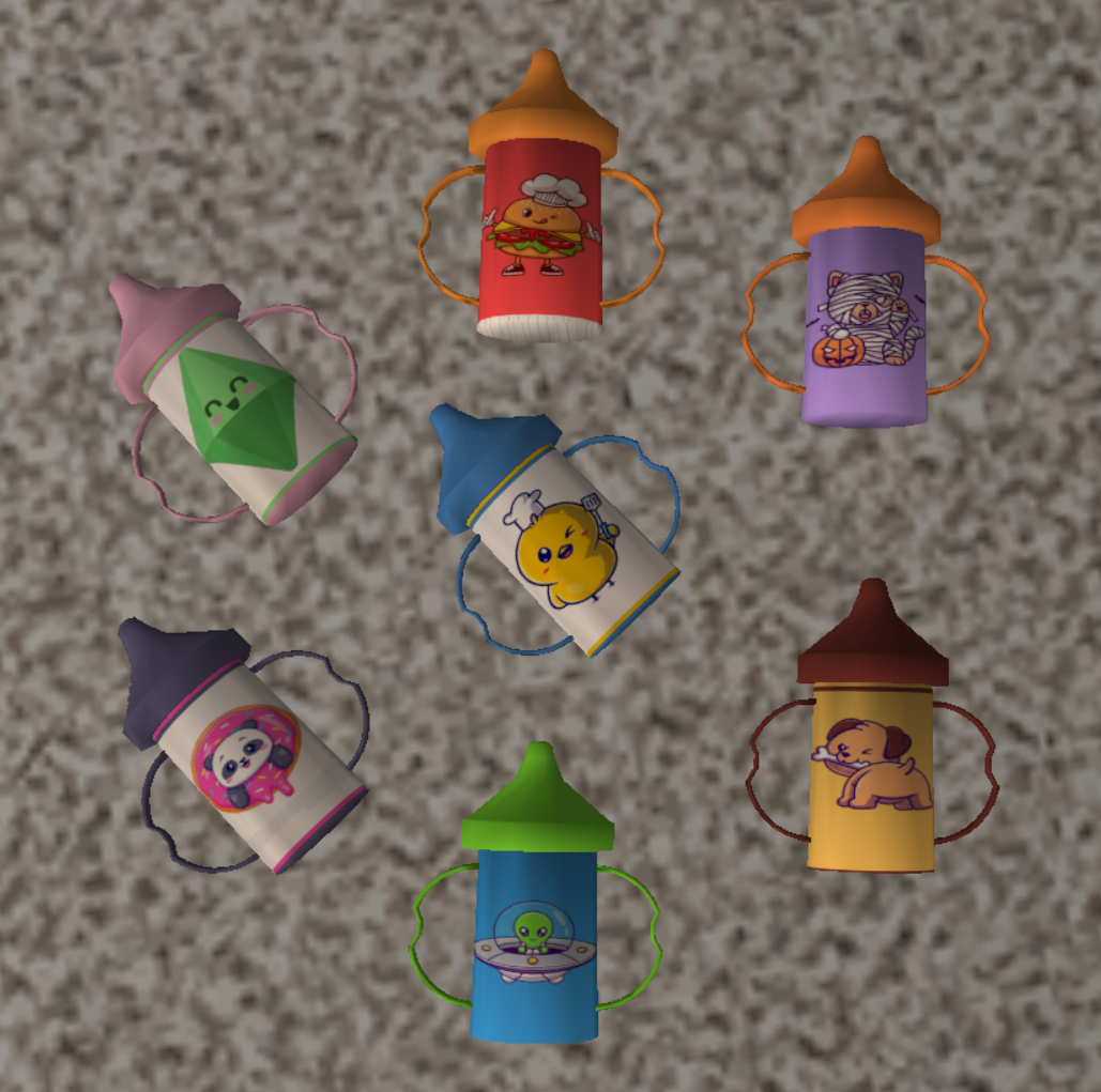 Mod The Sims - Simotized & TheRaven Sippy Cup Recolours