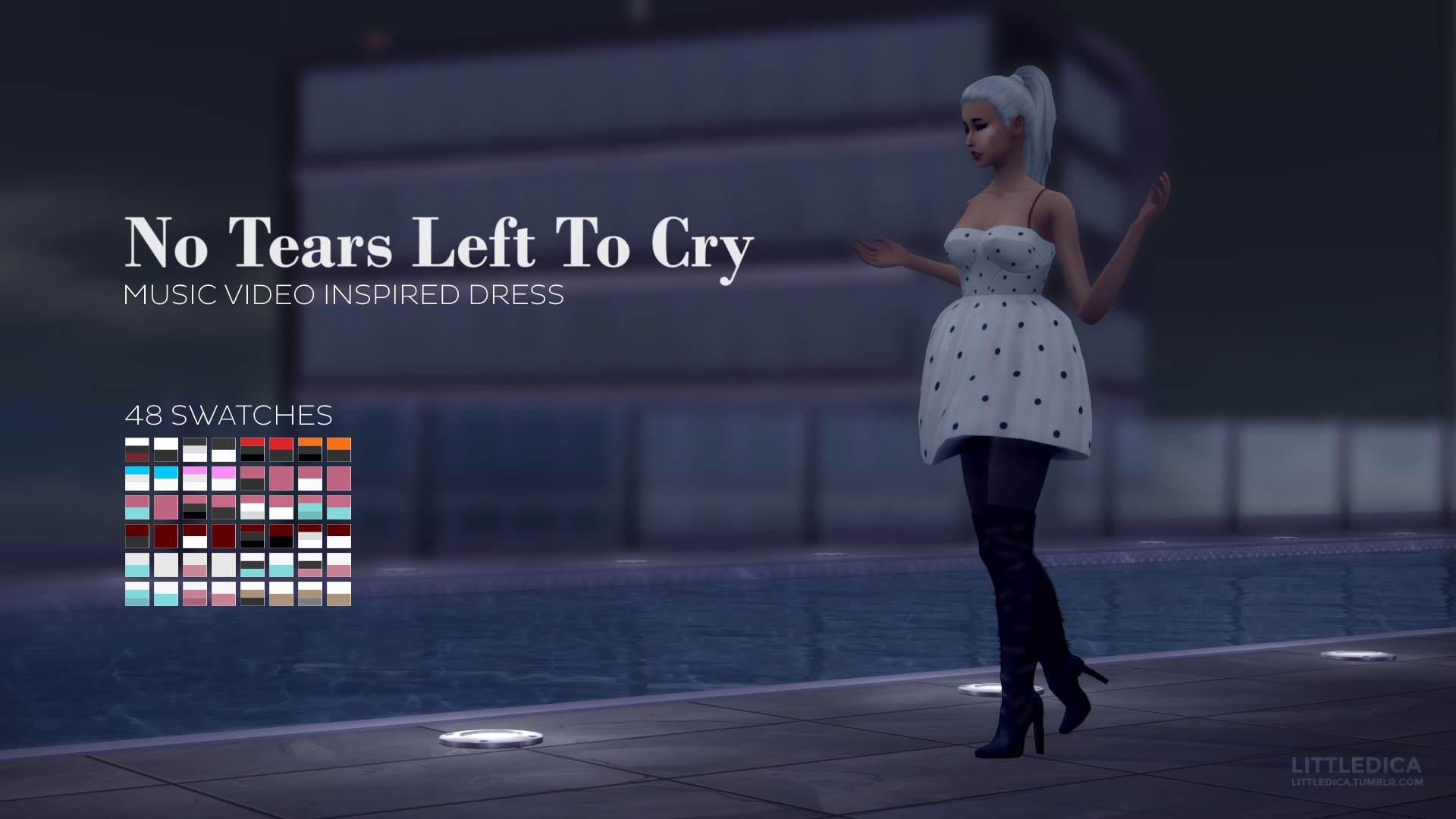Mod The Sims - Ariana Grande's No Tears Left To Cry Outfit Inspired Dress