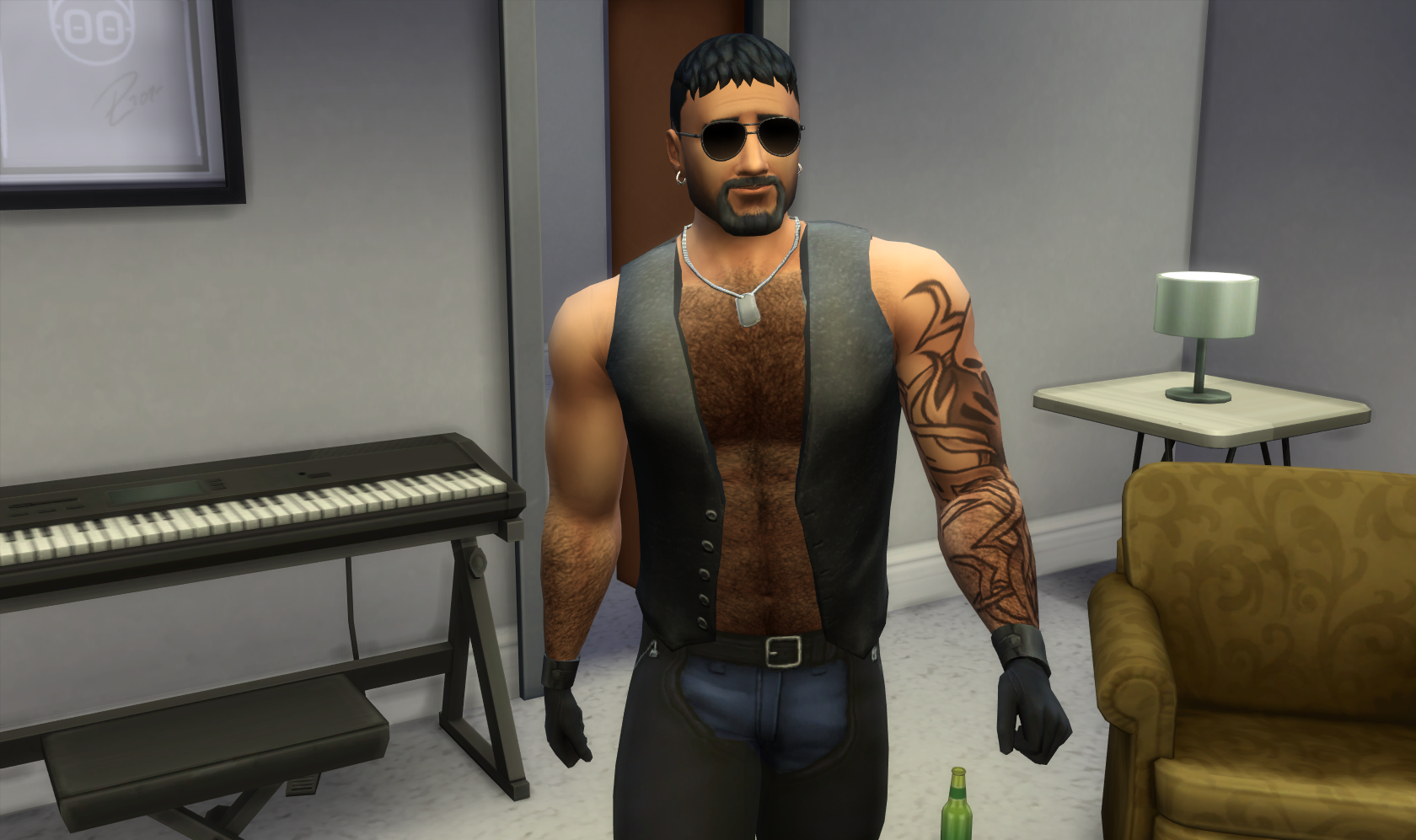 Mod The Sims Bare Chested Leather Vest