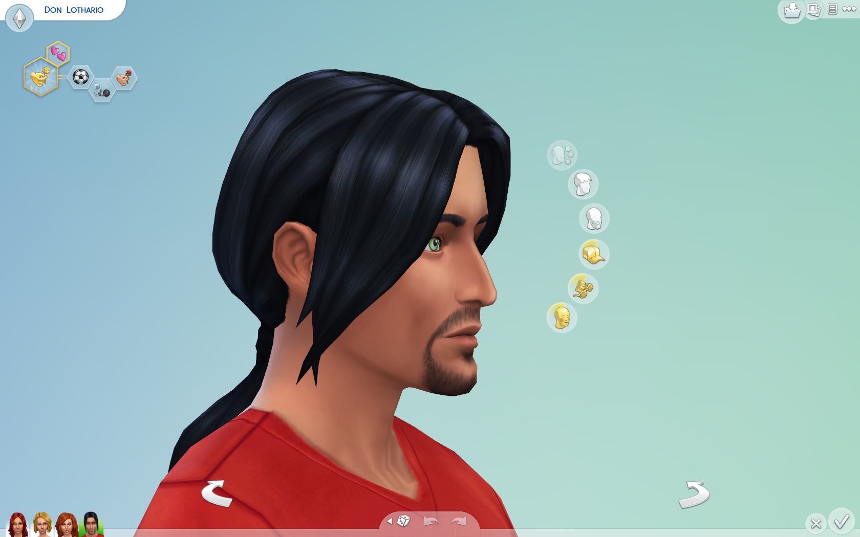 mod the sims - long ponytail for men