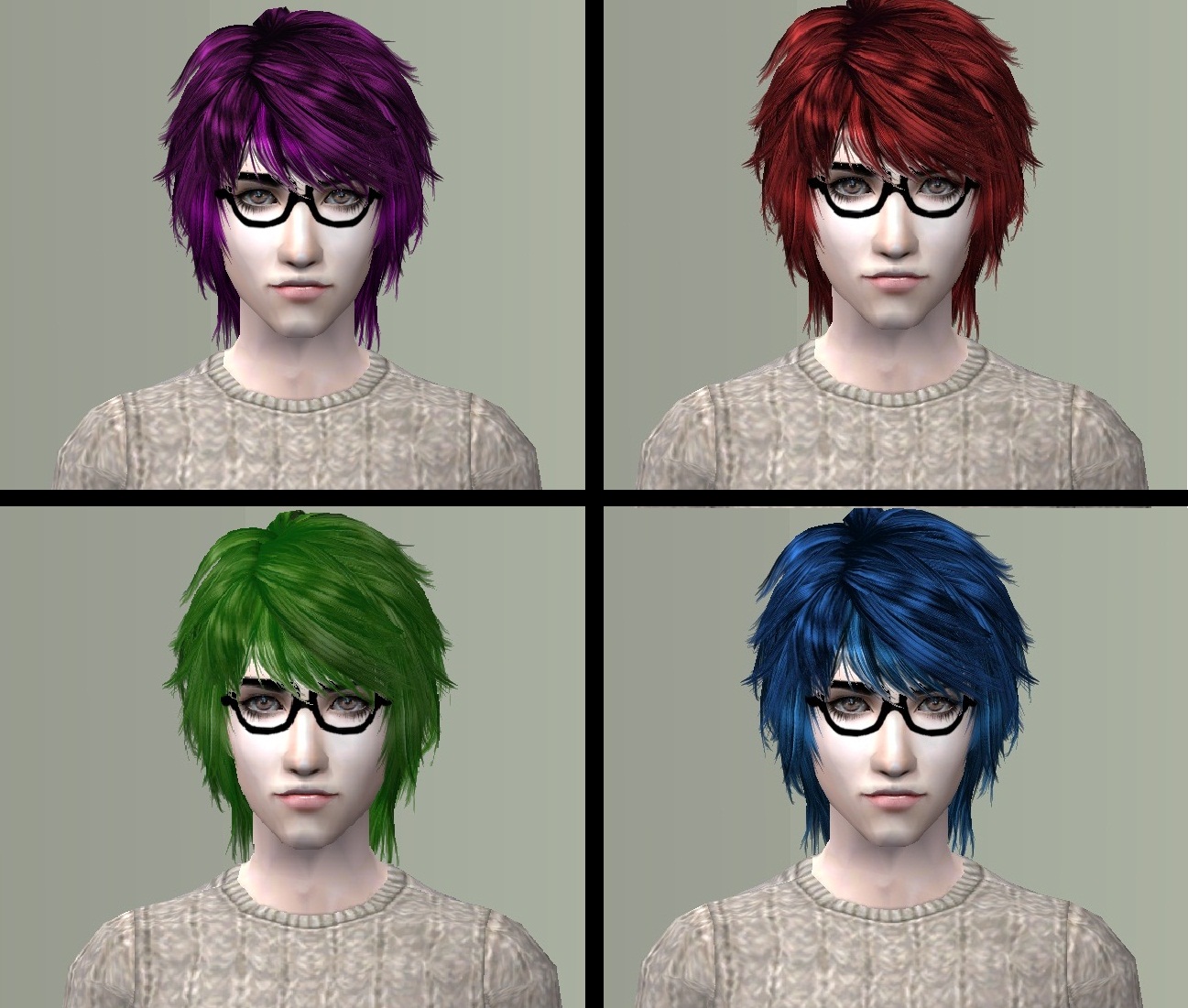 Mod The Sims - New Recolors of Sizz-Hanui Hair